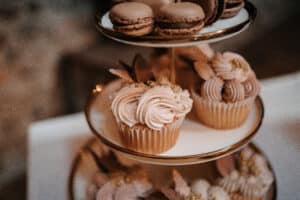Cupcakes in verschiedenen Geschmacksrichtungen